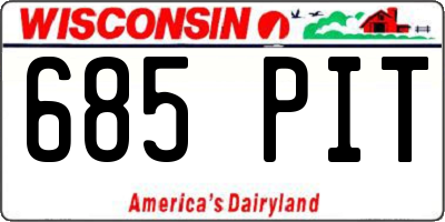 WI license plate 685PIT