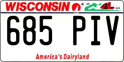 WI license plate 685PIV