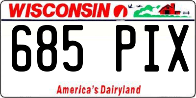 WI license plate 685PIX