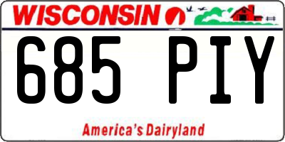WI license plate 685PIY