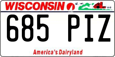 WI license plate 685PIZ