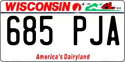 WI license plate 685PJA