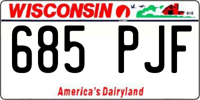 WI license plate 685PJF