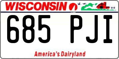 WI license plate 685PJI