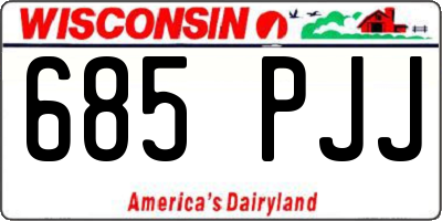 WI license plate 685PJJ
