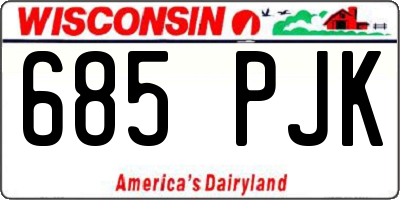 WI license plate 685PJK