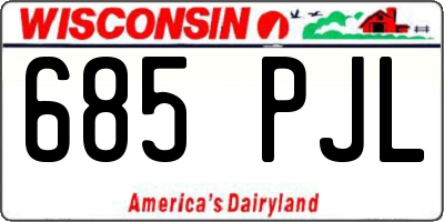 WI license plate 685PJL