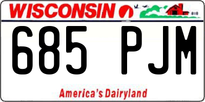 WI license plate 685PJM