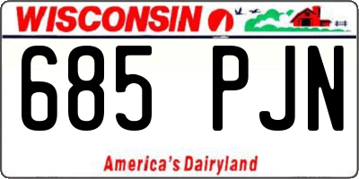 WI license plate 685PJN