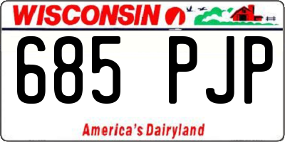 WI license plate 685PJP