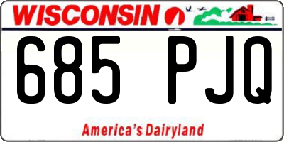 WI license plate 685PJQ
