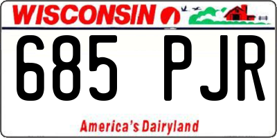 WI license plate 685PJR