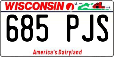 WI license plate 685PJS