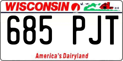 WI license plate 685PJT