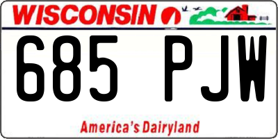 WI license plate 685PJW