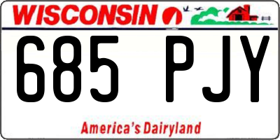 WI license plate 685PJY
