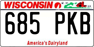 WI license plate 685PKB