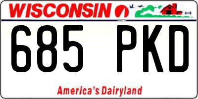 WI license plate 685PKD