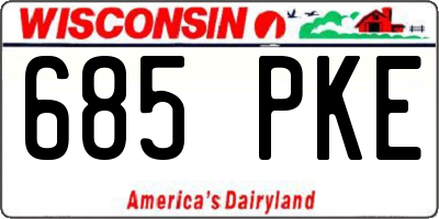 WI license plate 685PKE