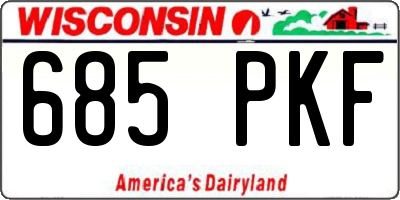 WI license plate 685PKF