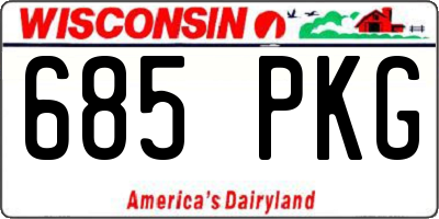 WI license plate 685PKG