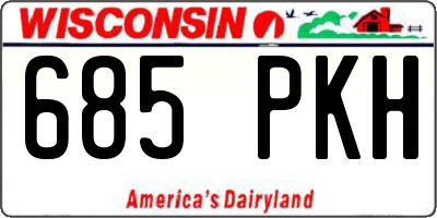 WI license plate 685PKH