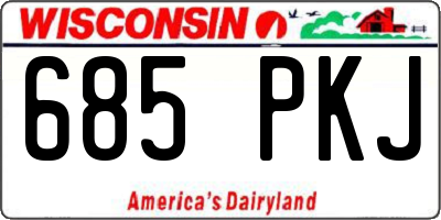 WI license plate 685PKJ