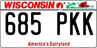 WI license plate 685PKK