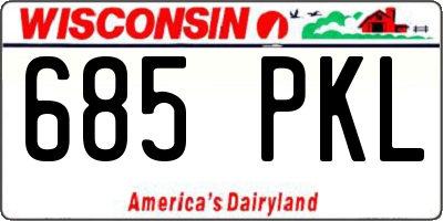 WI license plate 685PKL
