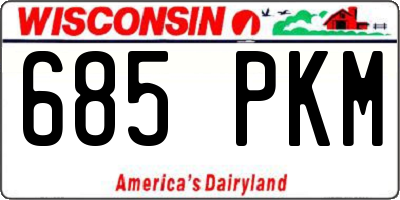WI license plate 685PKM