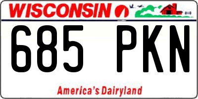 WI license plate 685PKN