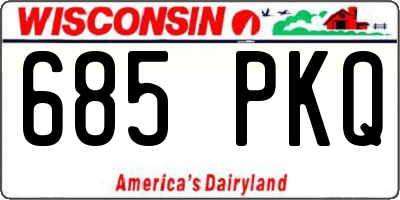 WI license plate 685PKQ