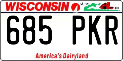 WI license plate 685PKR