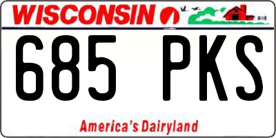 WI license plate 685PKS