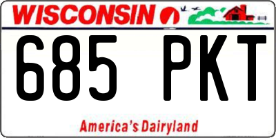 WI license plate 685PKT