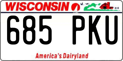WI license plate 685PKU