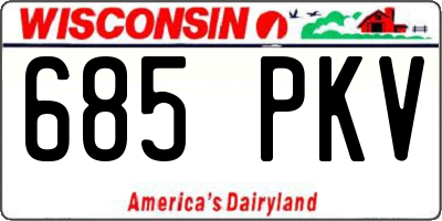 WI license plate 685PKV