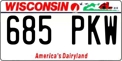 WI license plate 685PKW