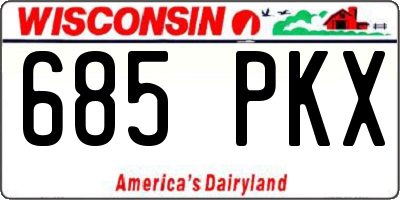 WI license plate 685PKX