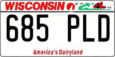 WI license plate 685PLD