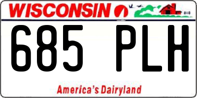 WI license plate 685PLH