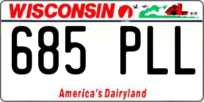 WI license plate 685PLL