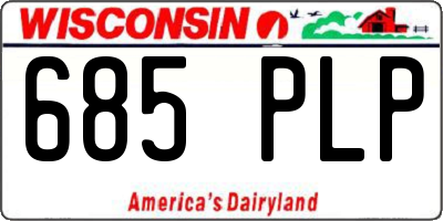 WI license plate 685PLP