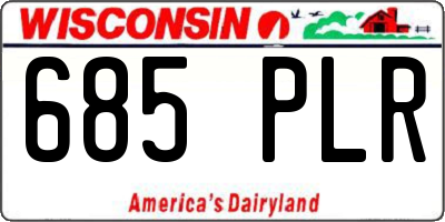 WI license plate 685PLR