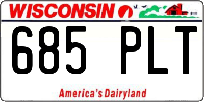WI license plate 685PLT
