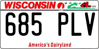 WI license plate 685PLV
