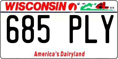 WI license plate 685PLY