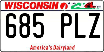 WI license plate 685PLZ
