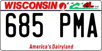 WI license plate 685PMA