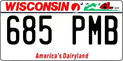 WI license plate 685PMB